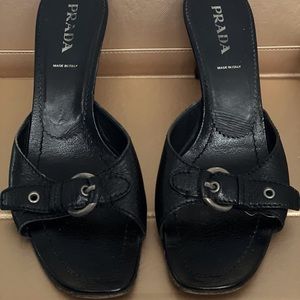 Prada Buckle Mules